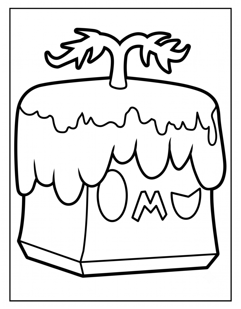 A detailed coloring page of the Legendary Blizzard physical fruit from Blox Fruits.