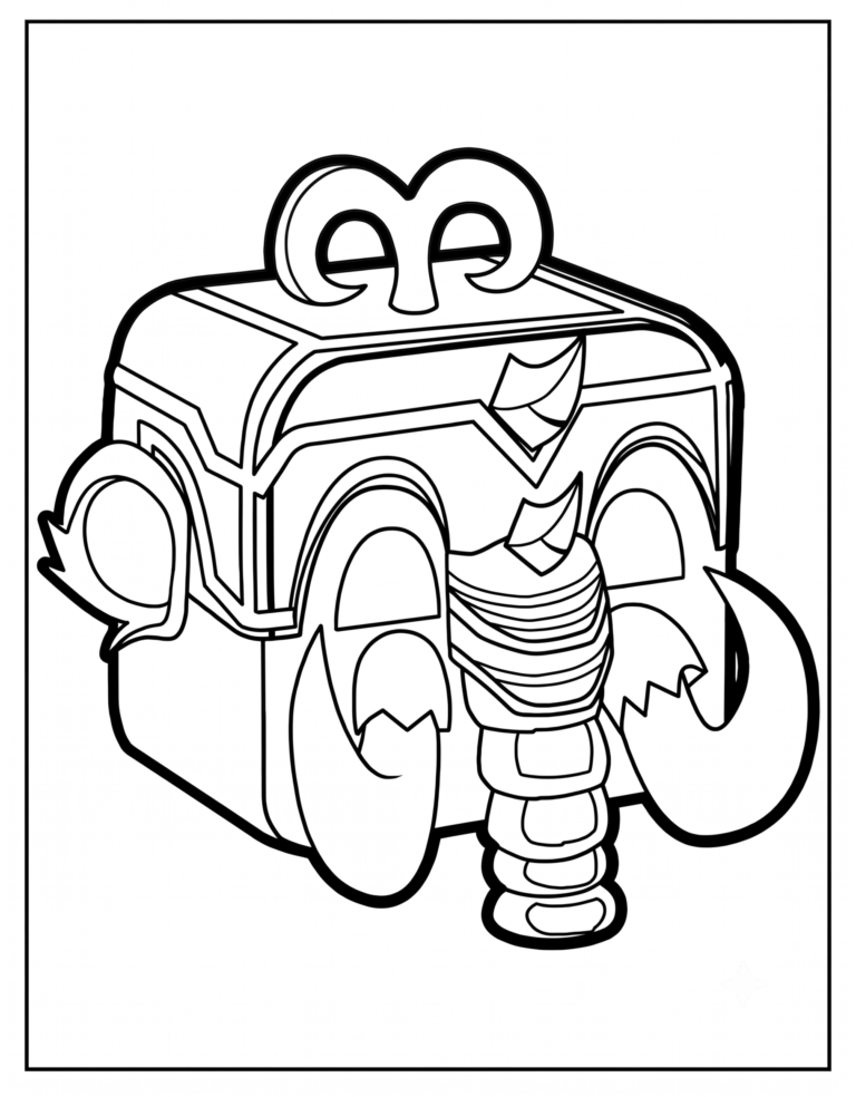 A detailed coloring page of the Mythical Mammoth physical fruit from Blox Fruits.