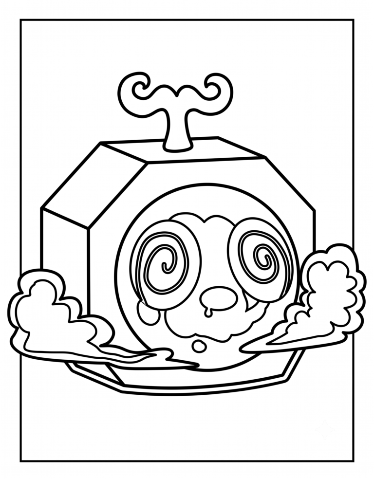 A detailed coloring page of the Legendary Portal physical fruit from Blox Fruits.