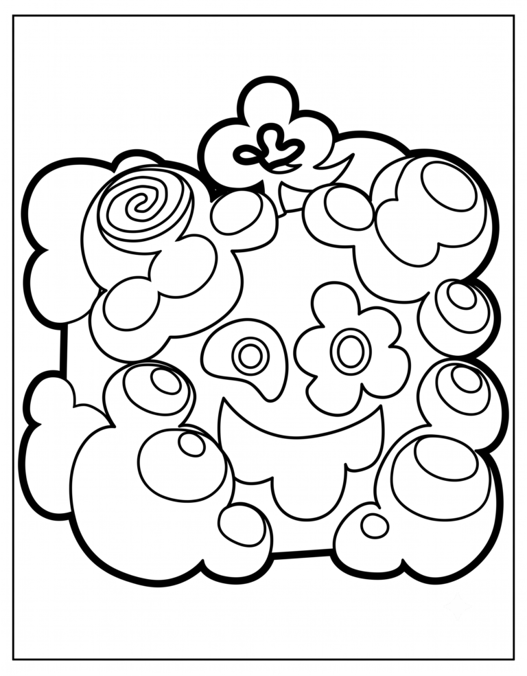 A detailed coloring page of the Common Smoke physical fruit from Blox Fruits.