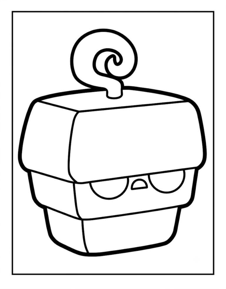 A detailed coloring page of the Common Spring physical fruit from Blox Fruits.