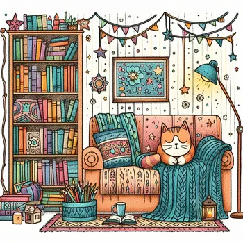 38 Bookshelf Coloring Pages