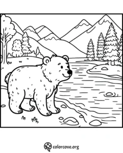 a coloring page of a couple of bears holding baskets