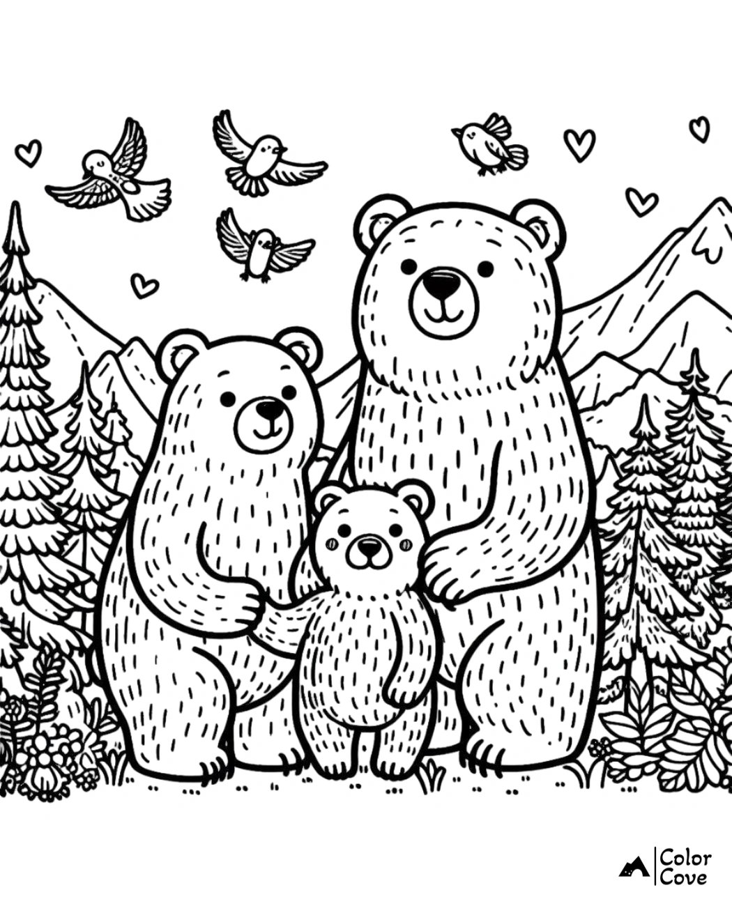 a group of bears with a baby bear