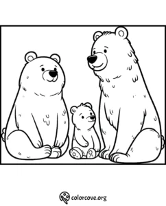 a cartoon bear sitting on a log