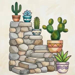50 Cactus Coloring Pages: Aesthetic Desert Art Therapy