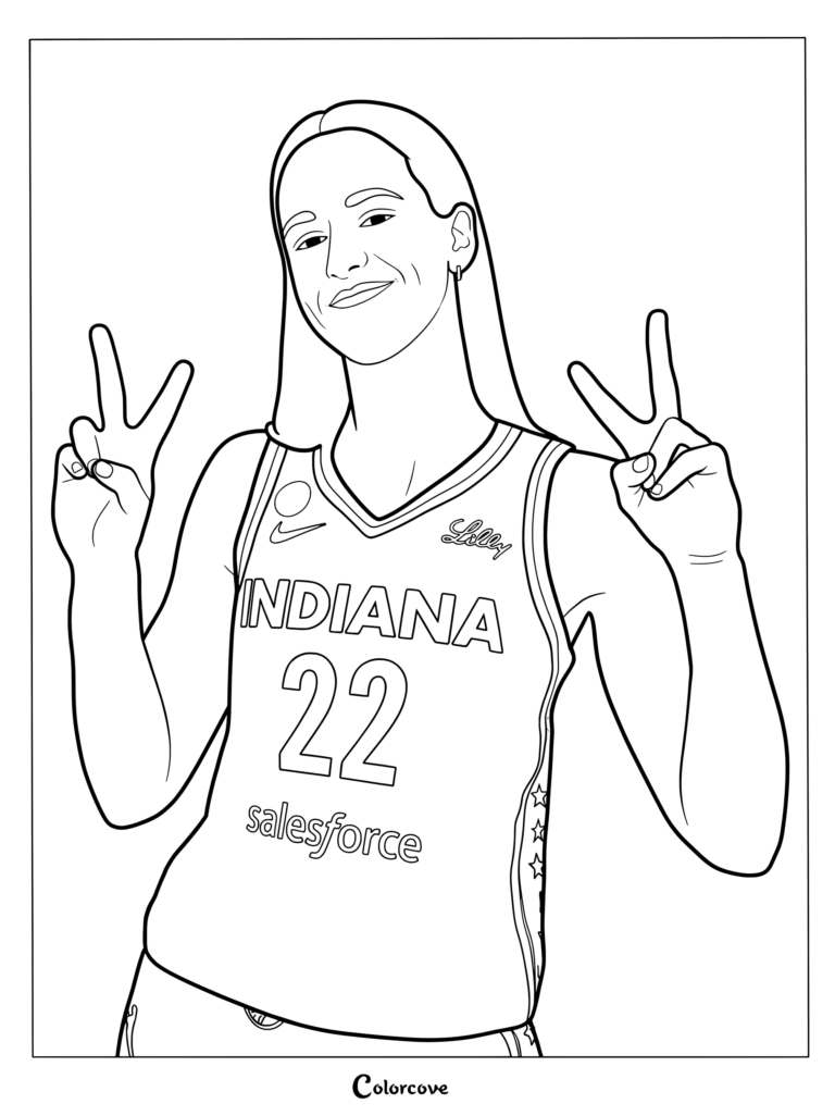 Caitlin Clark poses happily in her Indiana Fever jersey.