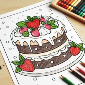 21 Free Cake Coloring Pages