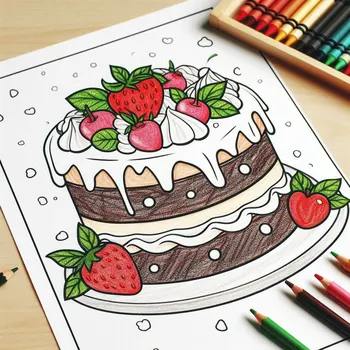 21 Free Cake Coloring Pages