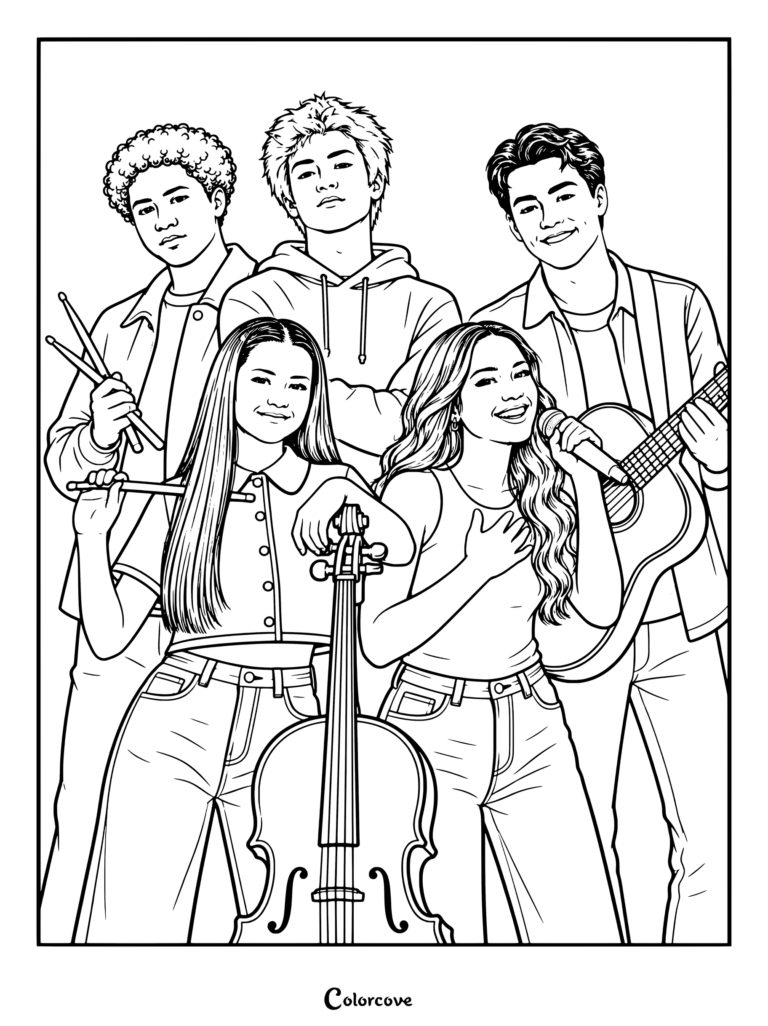 The cast poses together to promote Camp Rock 3.