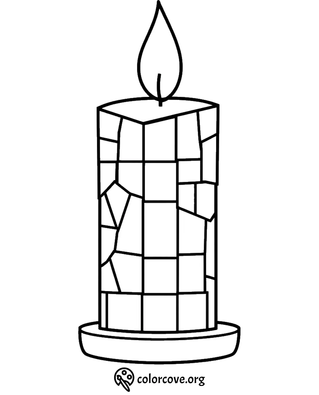 Stained glass candle coloring page, free printable for kids. Download and color this fun, creative design from ColorCove.