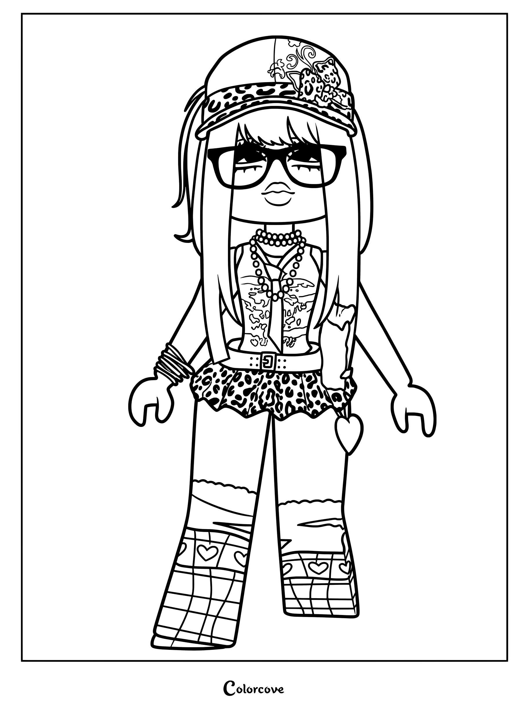 6585EA wearing a leopard print cap, glasses, and patterned pants.
