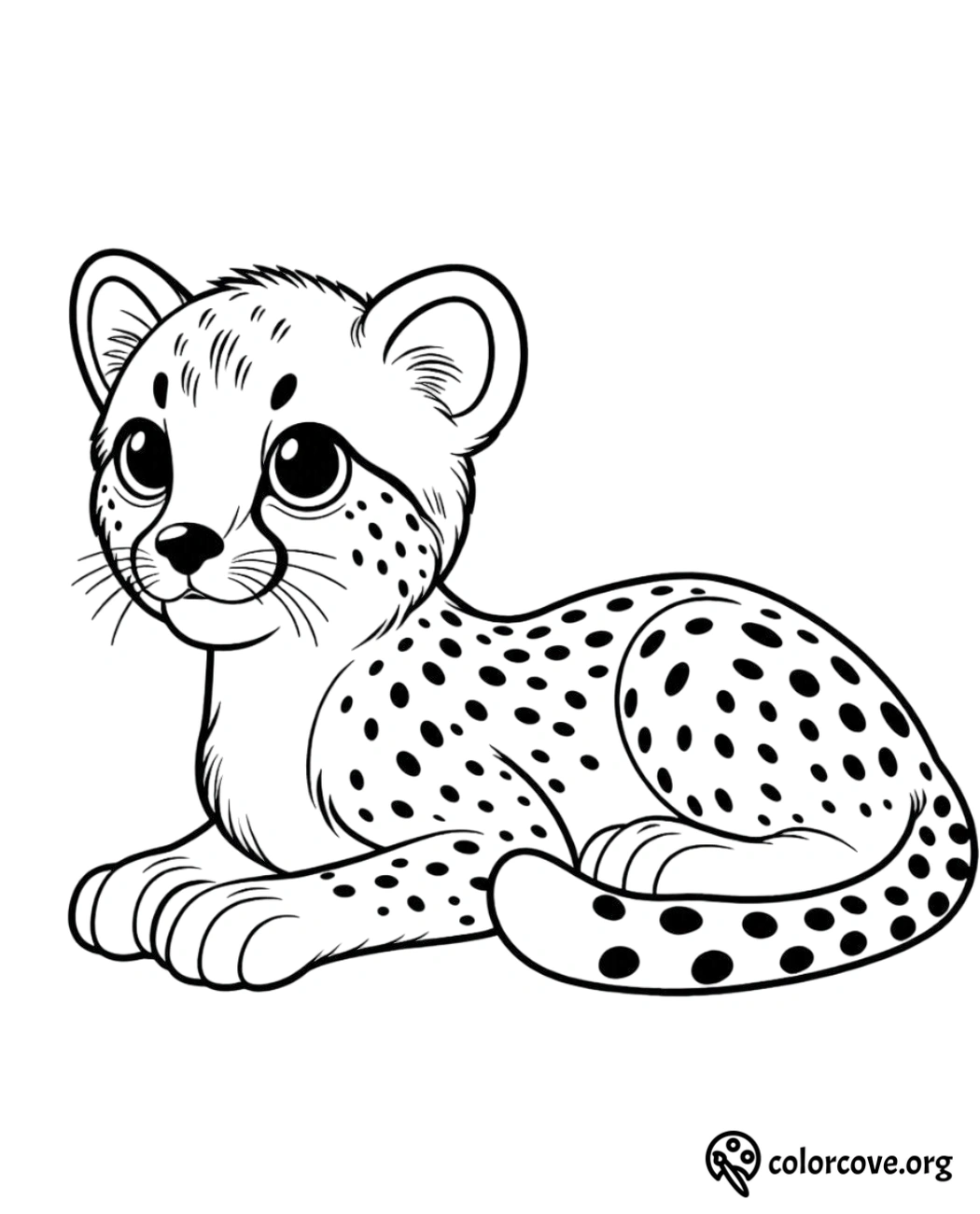 a black and white drawing of a cheetah