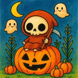 54 Chibi Grim Reaper Coloring Pages: Spooky Cute Fun