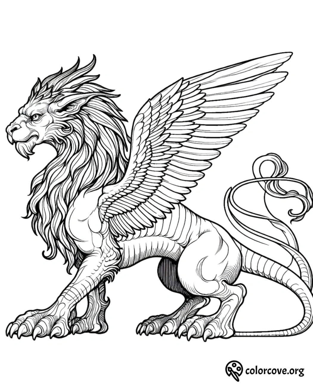 a drawing of a griffin