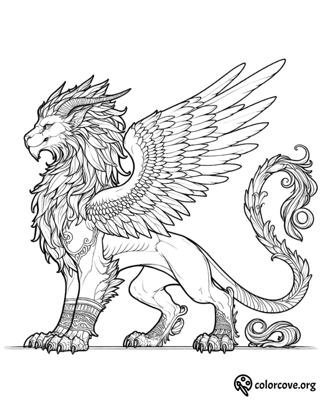 a drawing of a griffin