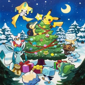 44 Dibujos de Pokemon de Navidad para Colorear