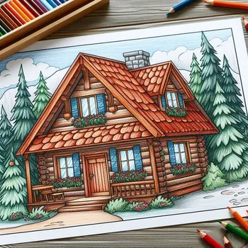 23 Free Cottage Coloring Pages