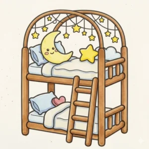 75 Cozy Bunk Bed Coloring Pages: Aesthetic Dream Room Art