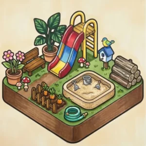 40 Cozy Playground Coloring Pages: Aesthetic Garden Retreats