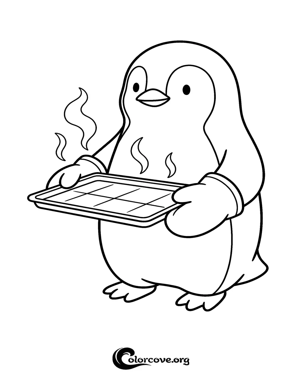 Bring some warmth to your day with this adorable penguin baking coloring page. This printable sheet is perfect for children who love animals and baking, and it is ready to be printed in seconds.