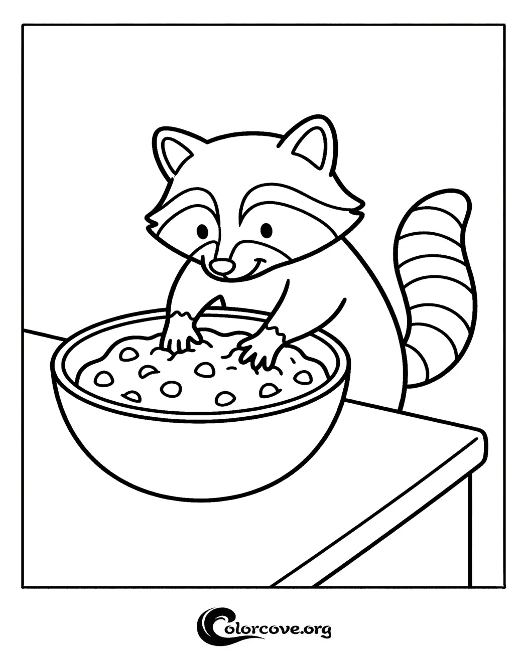 Bring this adorable raccoon to life with your favorite colors in this fun and printable raccoon coloring page. It is a perfect creative activity for kids to enjoy at home or in the classroom.