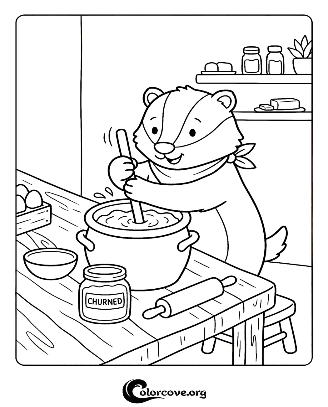 Bring this adorable scene to life with our free printable badger cooking coloring page. Perfect for kids who love animals and kitchen-themed activities, this page is ready to print in seconds.