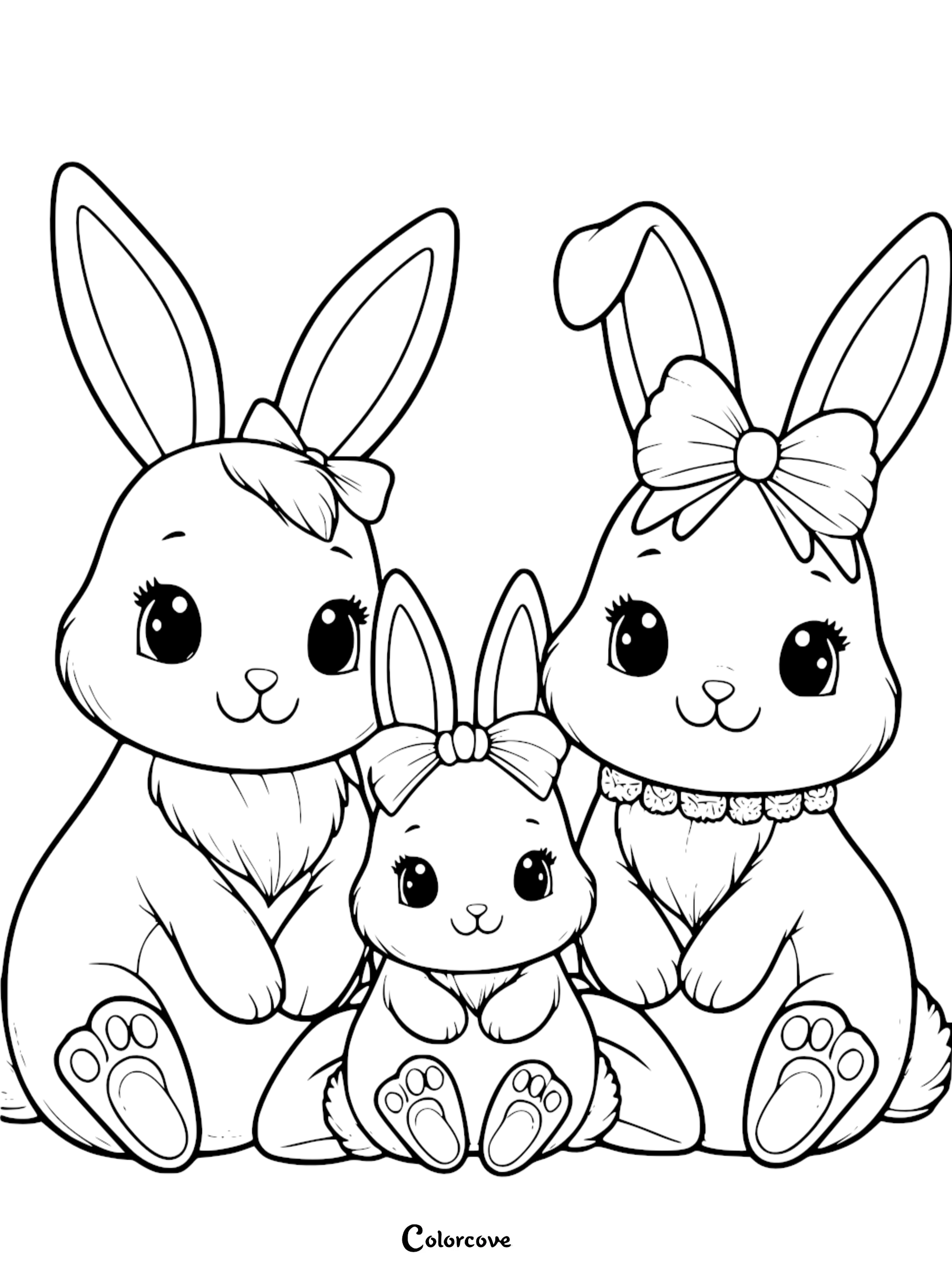 Rabbit Coloring Page Bunny Coloring Page Kids Coloringprintable 