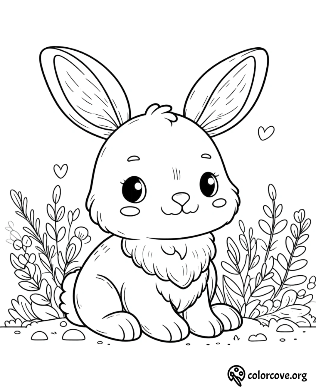 a black and white drawing of a rabbit