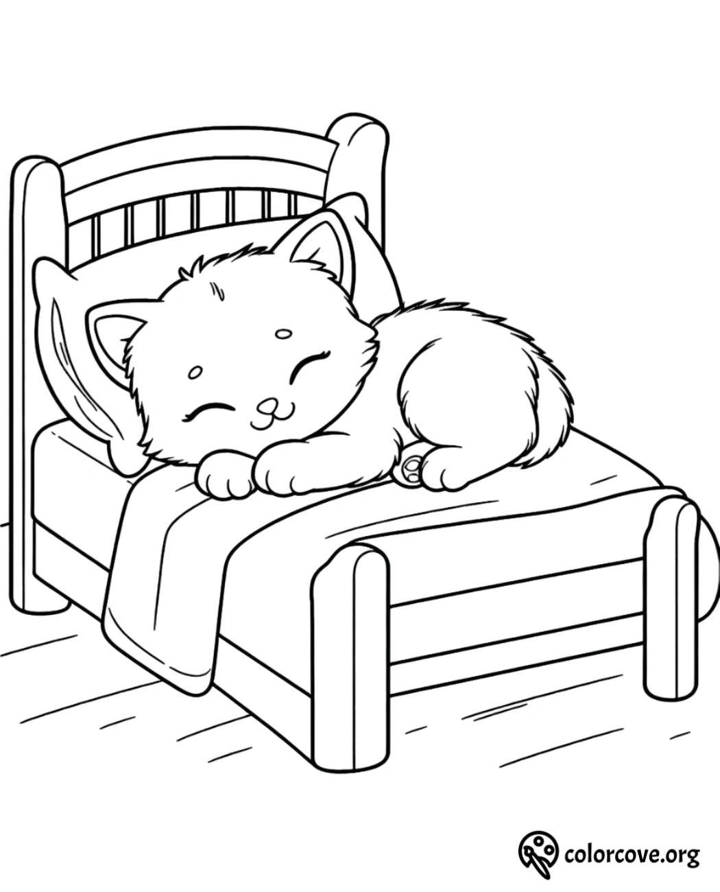 a cat lying on a bed