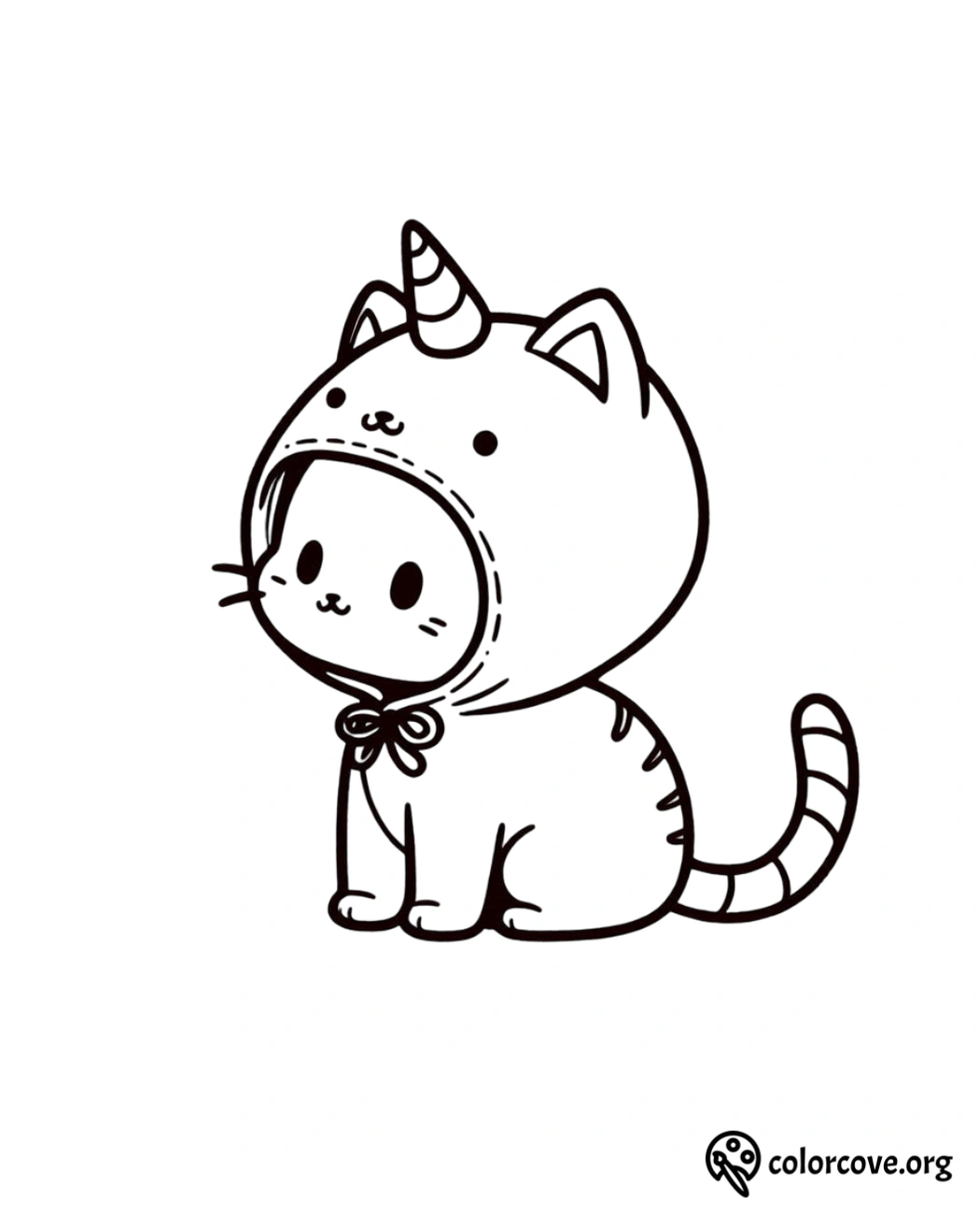 a cartoon of a cat wearing a unicorn garment