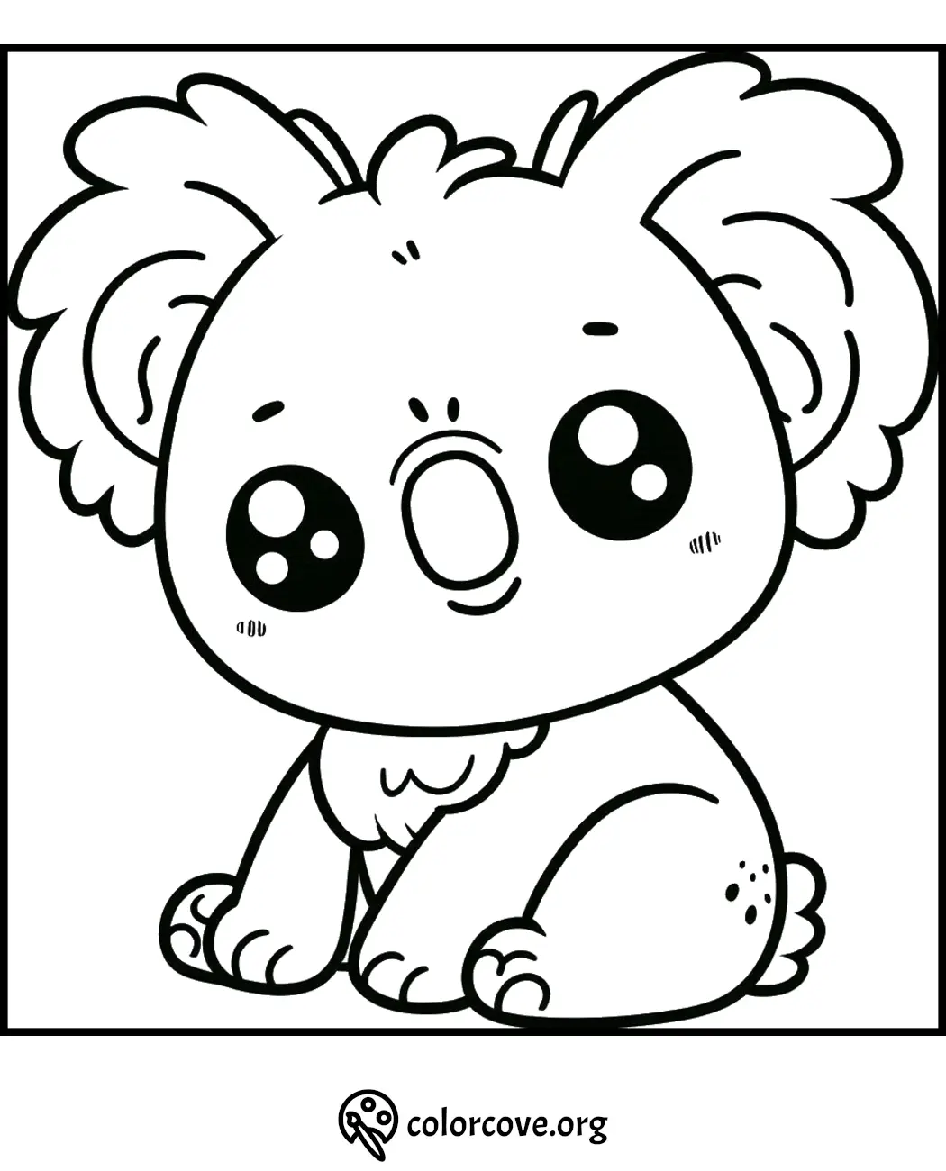 Cute koala coloring page for kids to print and color. Perfect educational activity from colorcove.org.