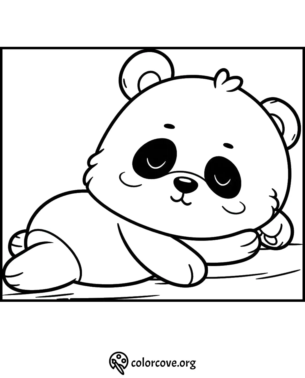 Cute bear cub coloring page from ColorCove.org. Perfect for kids to color and enjoy a fun and creative activity.