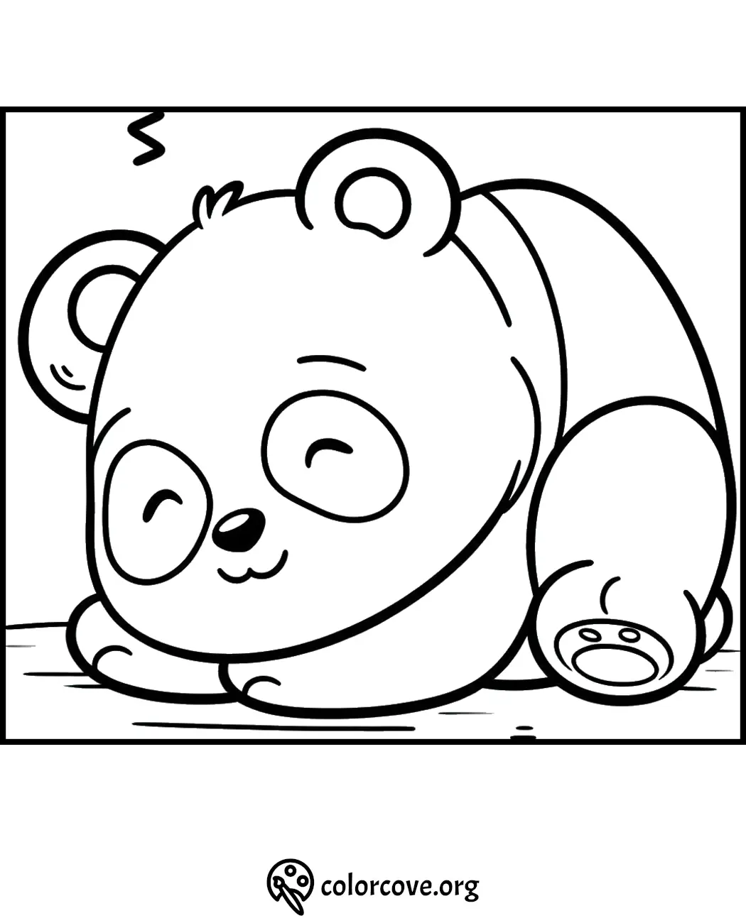 Cute baby panda coloring page for kids. Perfect for fun and creative activities. Download and print from colorcove.org.