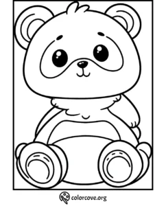 Cute bear coloring page for kids. Free printable from colorcove.org. Ideal for preschool and kindergarten activities.