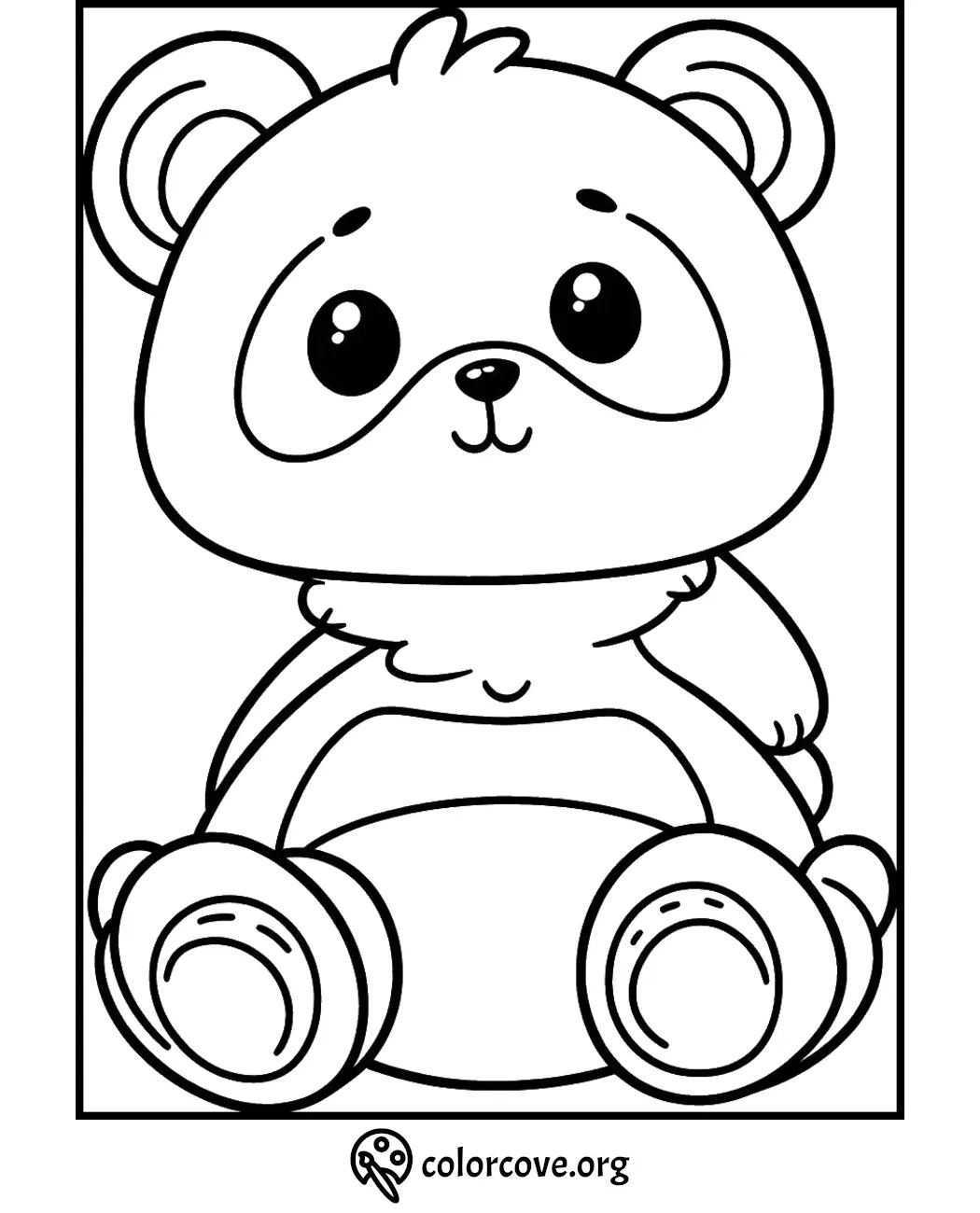 Cute bear coloring page for kids. Free printable from colorcove.org. Ideal for preschool and kindergarten activities.