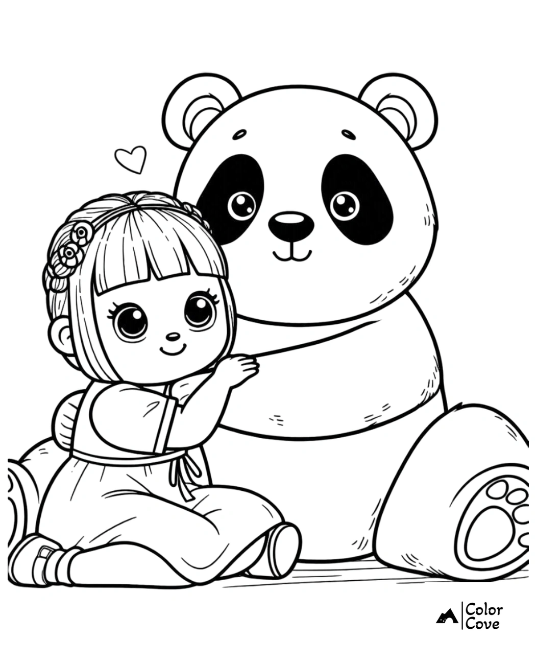 Cute Panda Coloring Pages Free Printable Sheet (10)