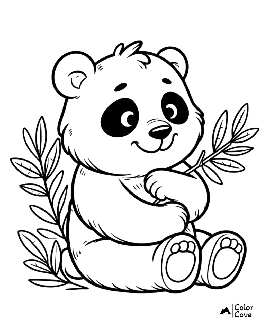 Cute Panda Coloring Pages Free Printable Sheet (2)