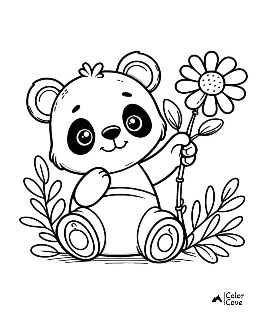 Cute Panda Coloring Pages Free Printable Sheet (3)