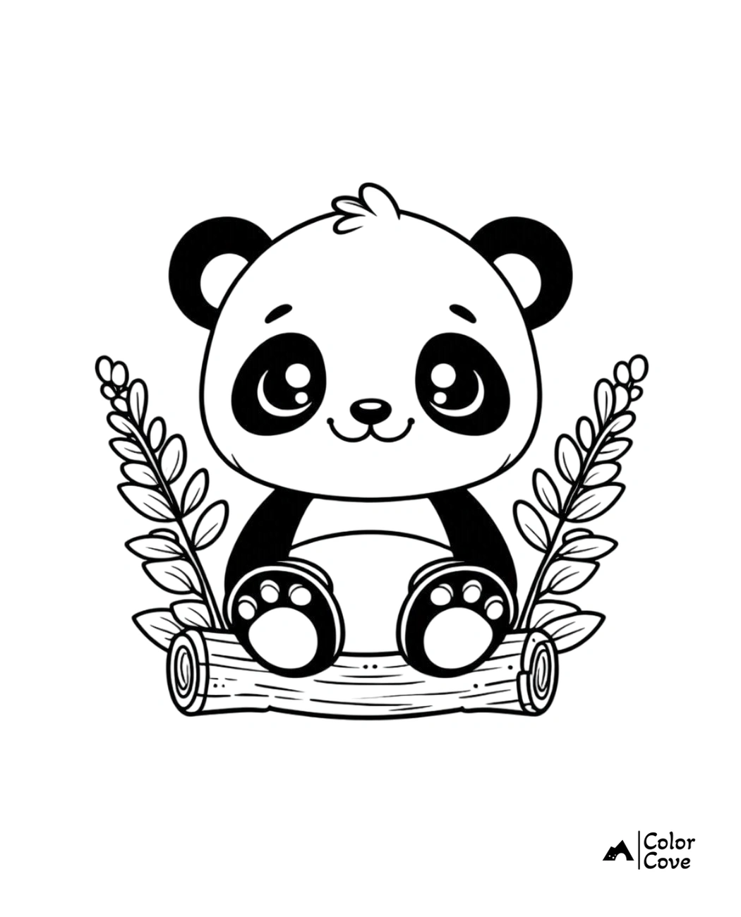 Cute Panda Coloring Pages Free Printable Sheet (5)