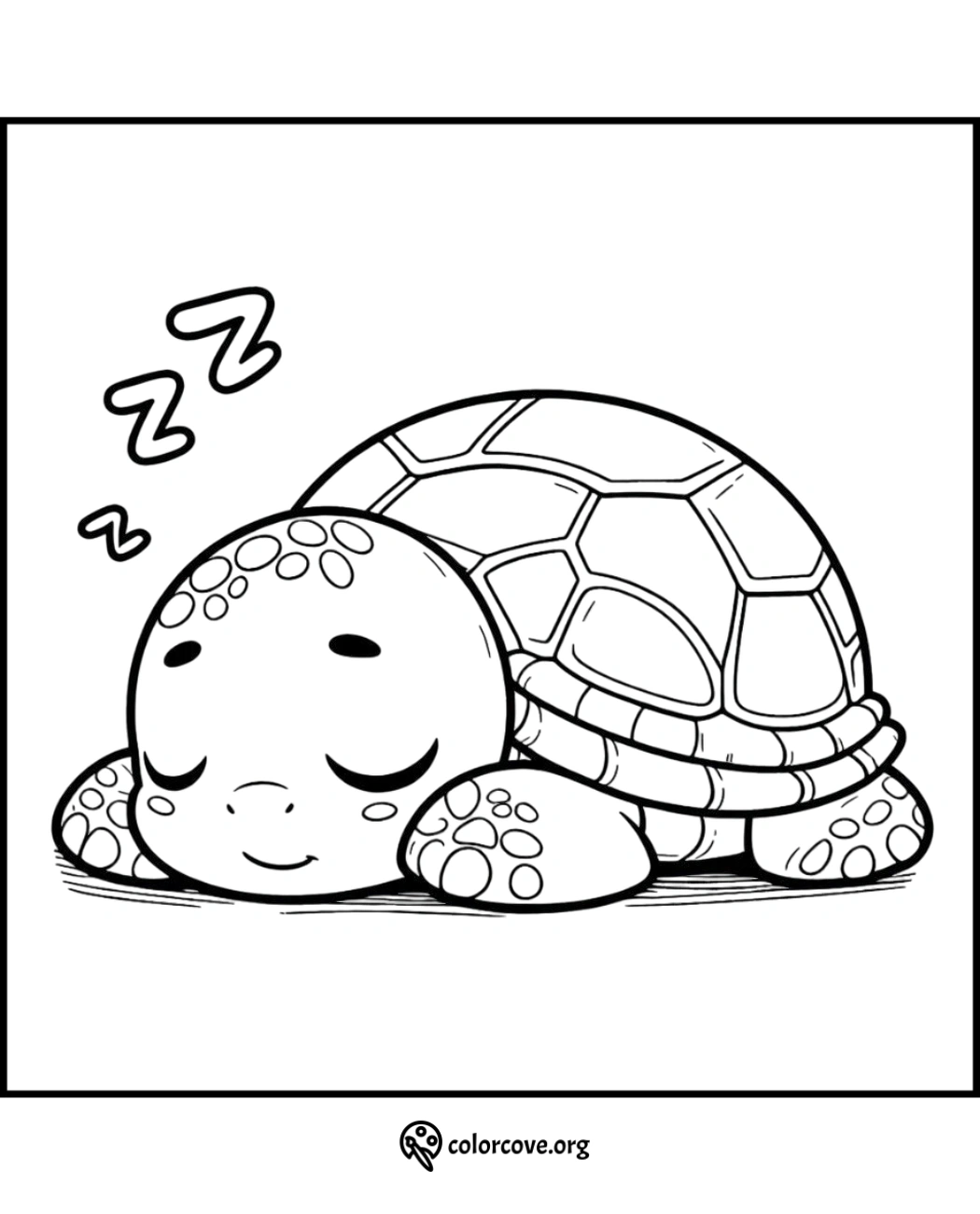 a cartoon of a sleeping turtle