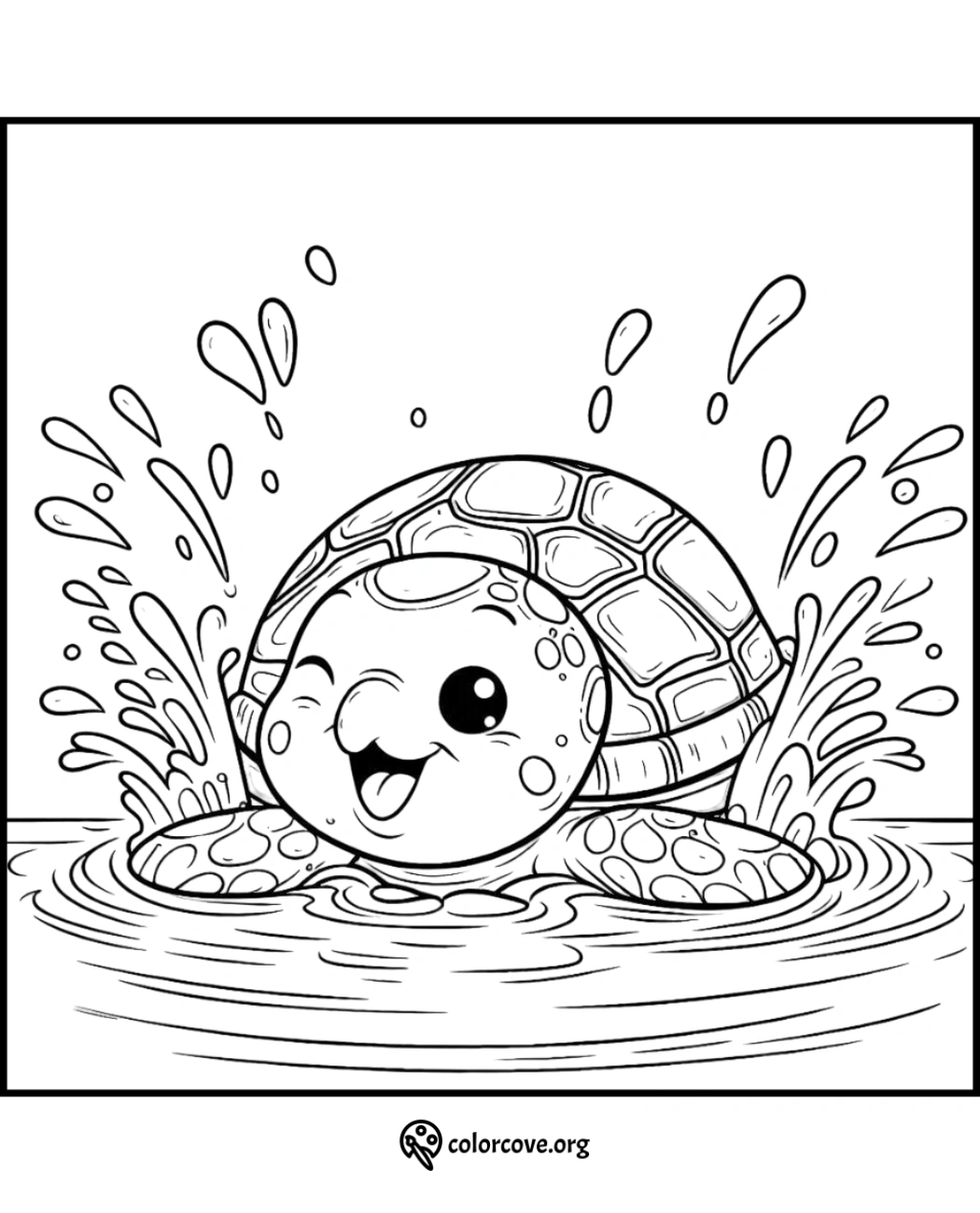 a cartoon of a turtle swimming in water