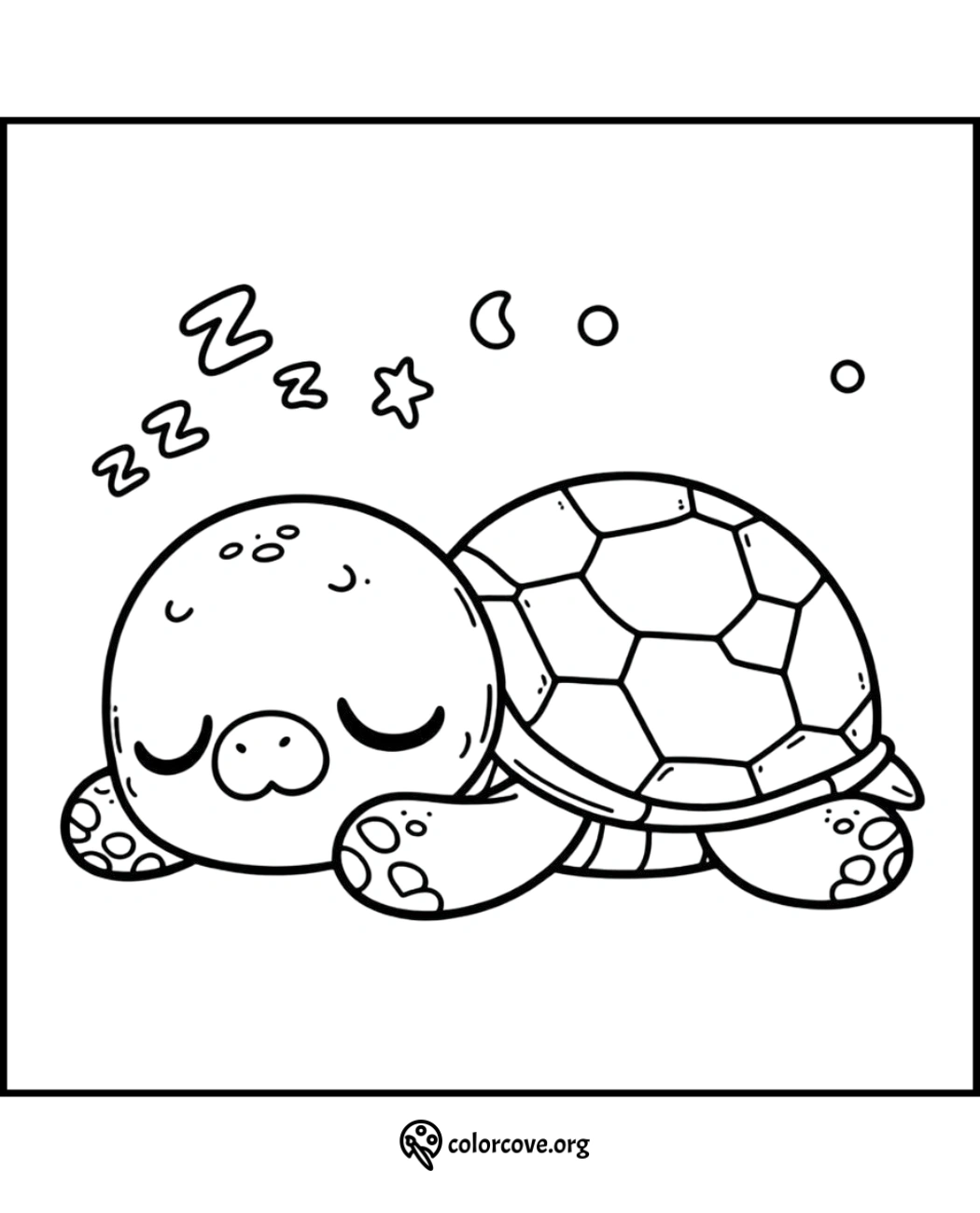 a cartoon of a turtle sleeping