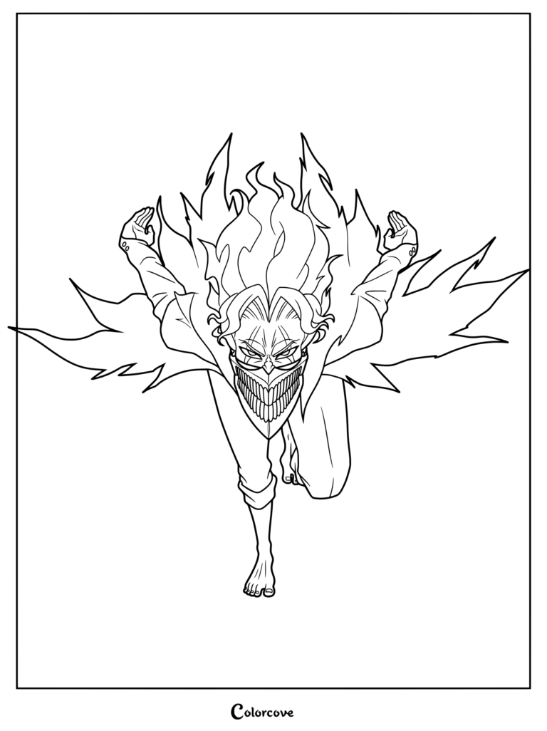 Coloriage Dandadan 17 comprenant une illustration dynamique à imprimer du personnage