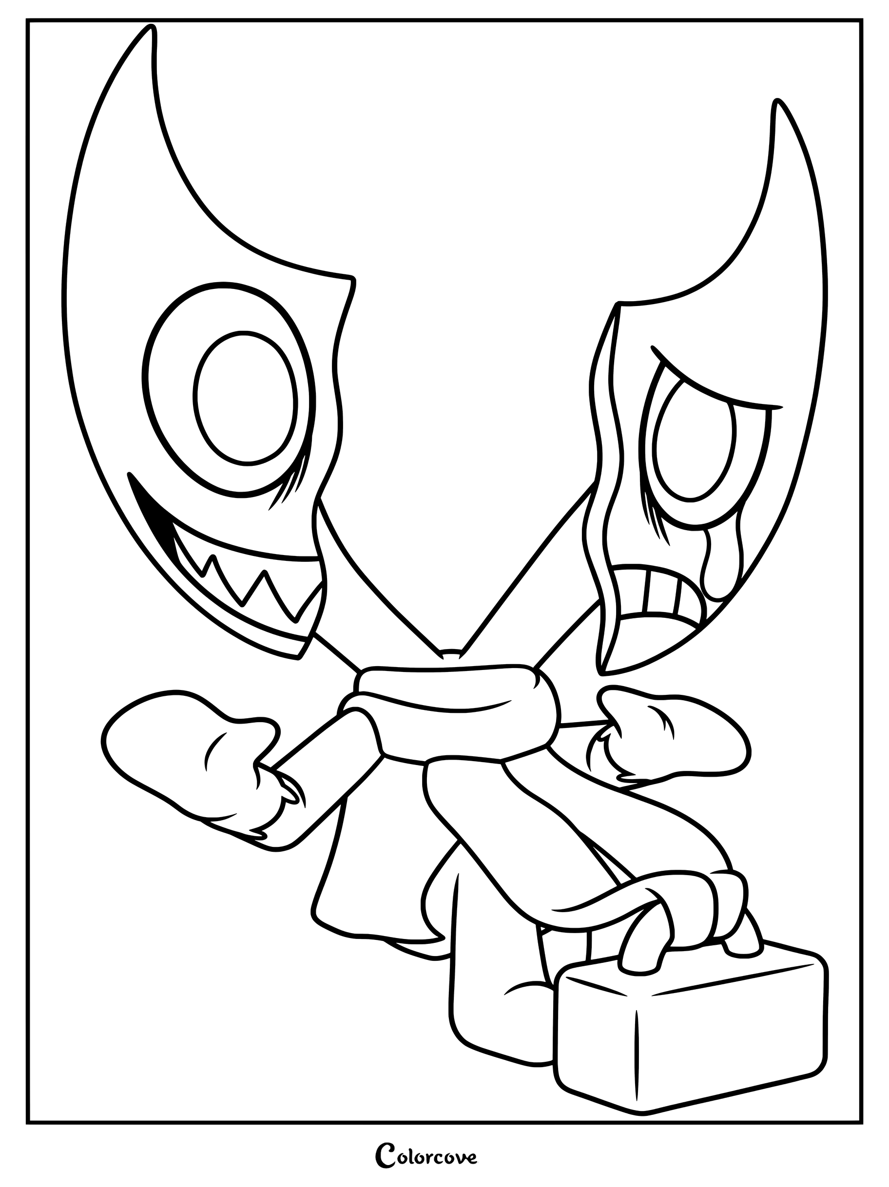 Razzle & Dazzle twisted coloring page from Dandy's World