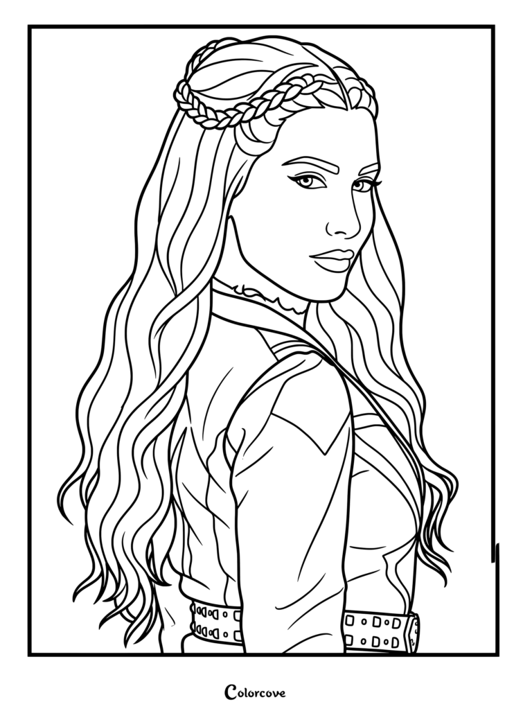 Red posing with braided hair from Descendants.