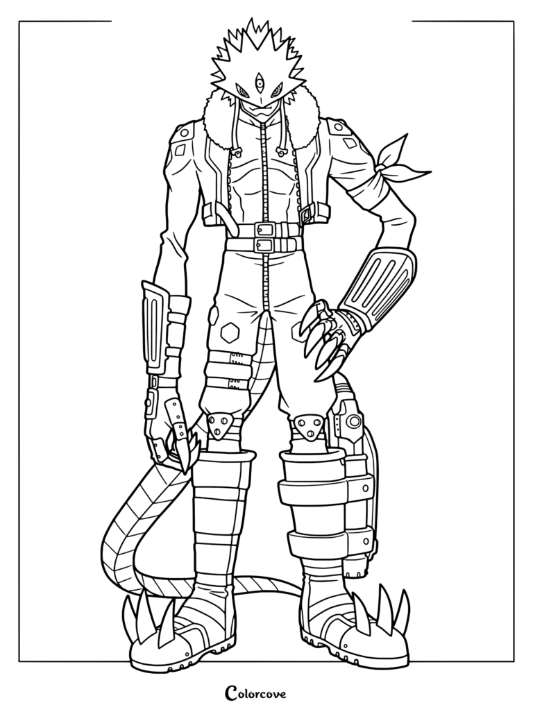 Página para colorear de Beelzemon de Digimon.
