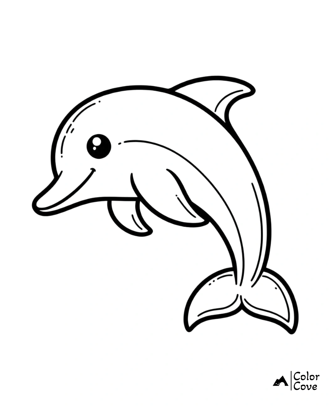 a black and white drawing of a dolphin