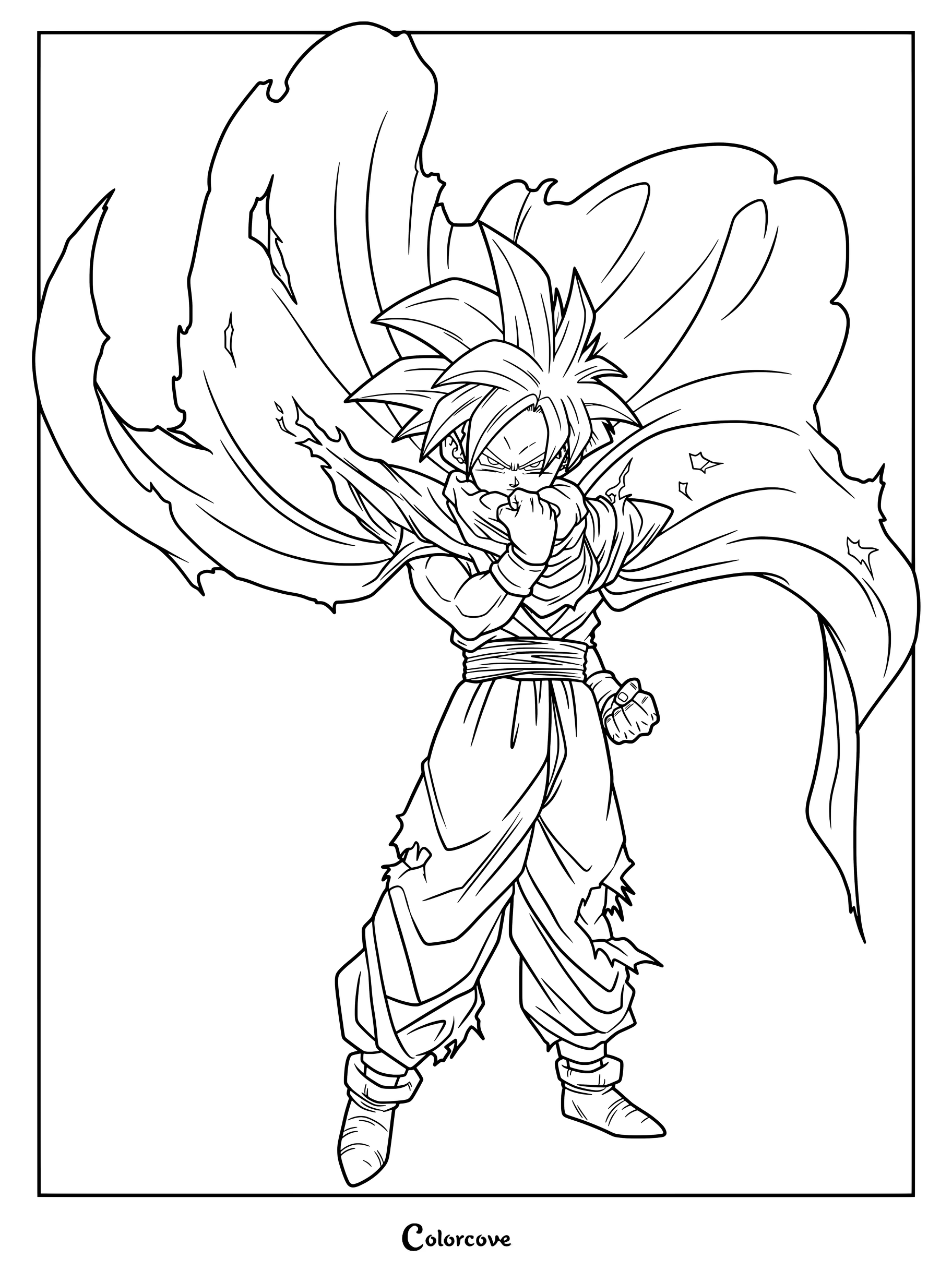 Dibujo para colorear de Gohan Super Saiyajin de Dragon Ball Z