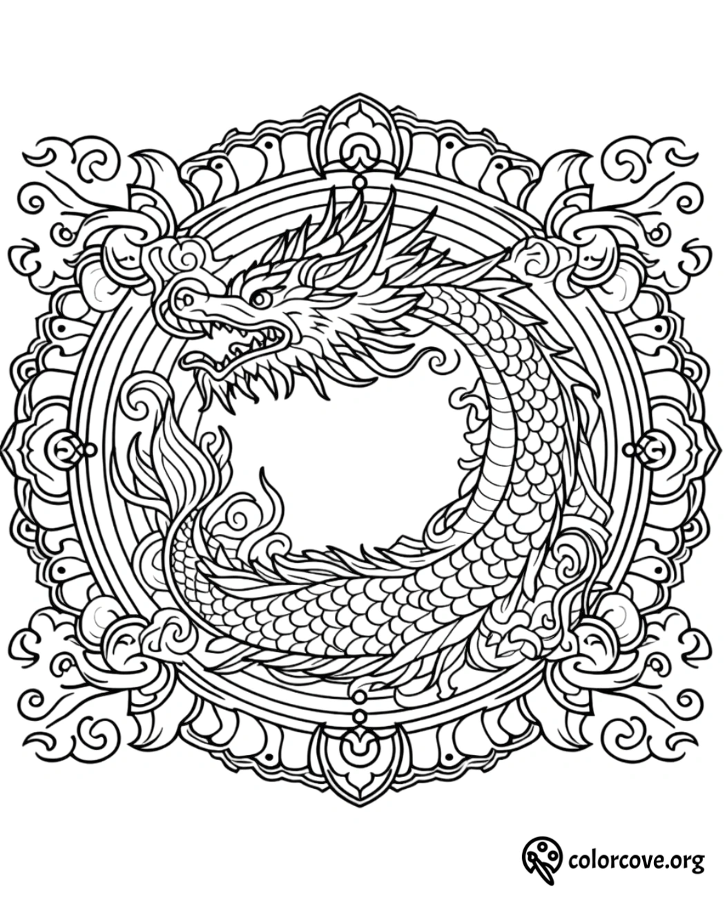 a dragon in a circle